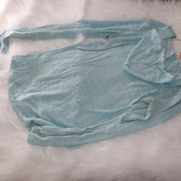 No Boundaries Light Teal Hooded Tunic with Pocket - Picture 6 of 9